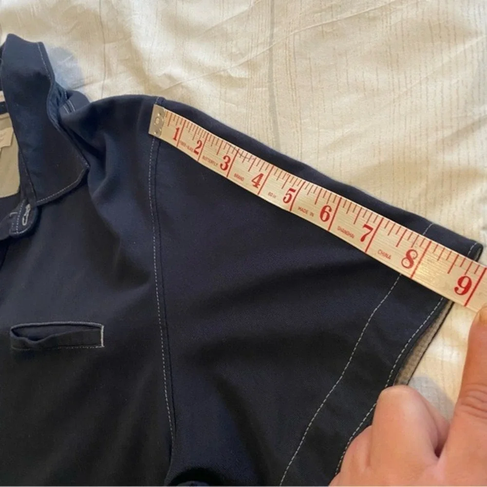 Banana‎ Republic Mens XL Fitted Pima Polo Shirt Black Short Sleeve